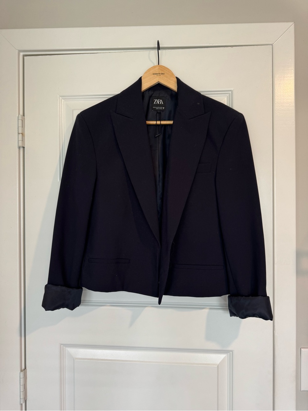 Zara navy Cropped Blazer